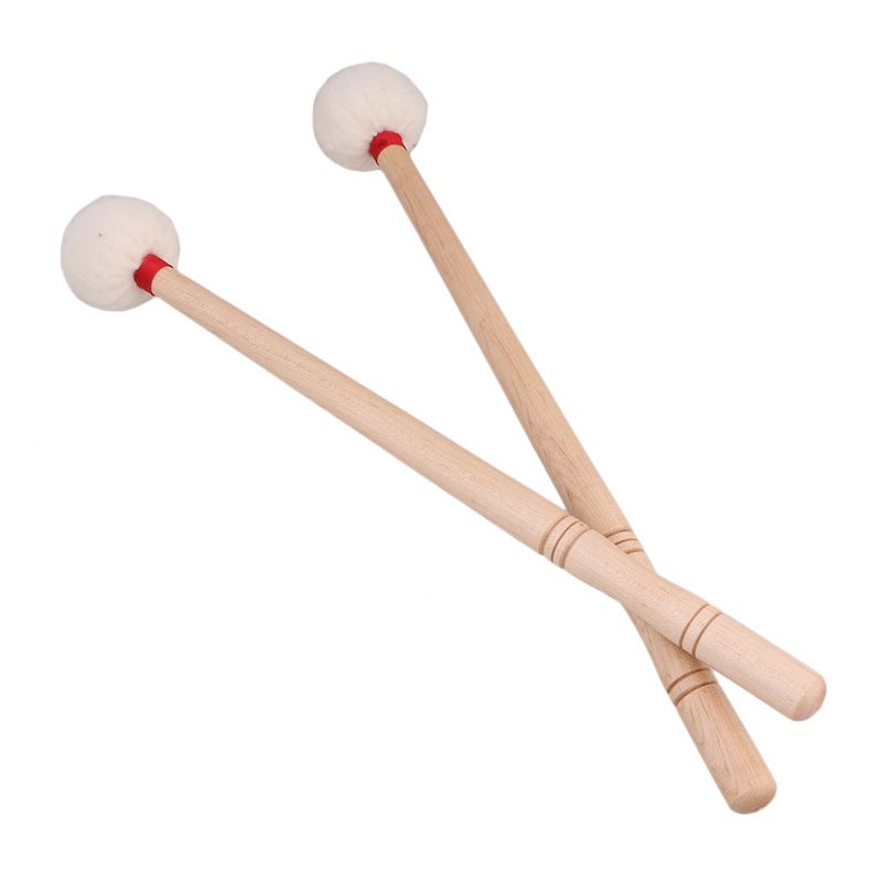 Lovermusic Length 33.5cm Timpani Stick Felt Mallet with Wood Handle Drum Accessories Pack of 2 - Image 2